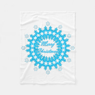 Cobertor De Velo Feliz Natal com floco de neve azul-de-inverno