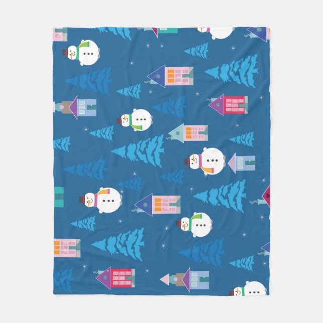 Cobertor De Velo Feliz Natal - Design do Padrão Festivo (Frente)