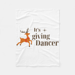 Cobertor De Velo Feliz Natal Está Dando Dança ao Dançarino Reindeer