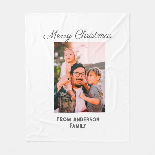 Cobertor De Velo Feliz Natal foto do amor moderno família simples m (Frente)