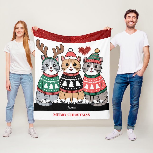 Cobertor De Velo Feliz Natal Gatos (In Situ)