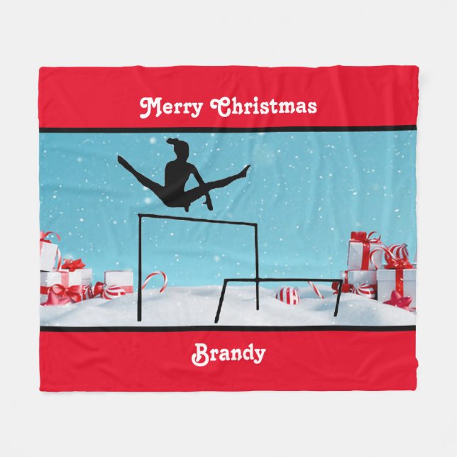 Cobertor De Velo Feliz Natal ginástica Fleece Blanket (Frente (Horizontal))