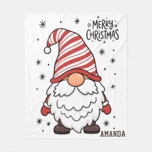 Cobertor De Velo Feliz Natal Gnome Listra de Cana de Açúcar