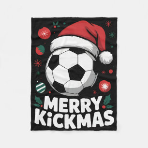 Cobertor De Velo Feliz Natal Kickmas Papai Noel Futebol Ll Gráfico 