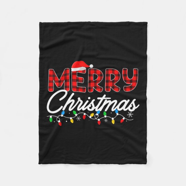 Cobertor De Velo Feliz Natal Leopard Buffalo Red Xadrez Para Homens (Frente)