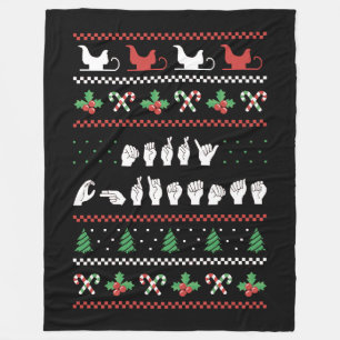 Cobertor De Velo Feliz Natal - Língua de Sinais Americana I