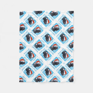 Cobertor De Velo Feliz Natal Negro Russo Terrier