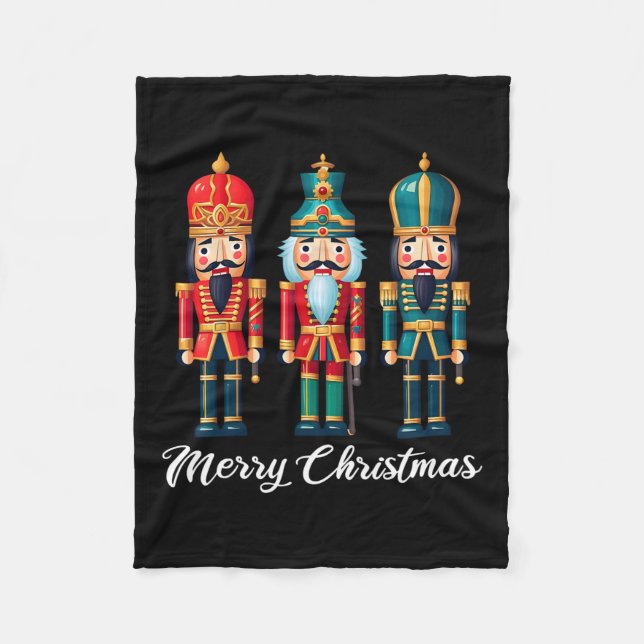 Cobertor De Velo Feliz Natal Nutcracker Balé Festivo Xmas Men (Frente)