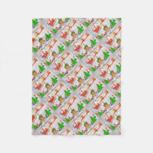 Cobertor De Velo Feliz Natal Papais noeis Oferecendo presentes