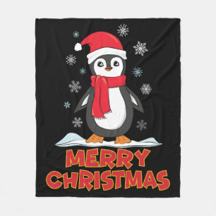 Cobertor De Velo Feliz Natal - Pinguim Gato