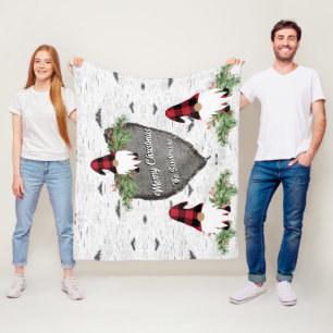 Cobertor De Velo Feliz Natal Red Buffalo Xadrez Gnomos Sherpa Bl