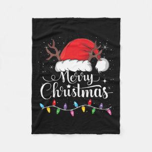 Cobertor De Velo Feliz Natal Red Santa Hat Reindeer Família Xmas