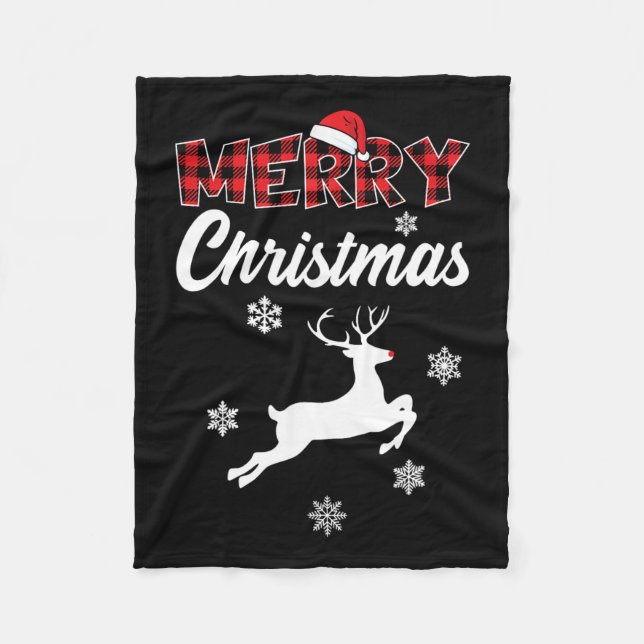 Cobertor De Velo Feliz Natal Rudolph Reindeer Xmas (Frente)