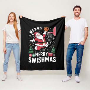Cobertor De Velo Feliz Natal Swishmas Papai Noel Jogando Basquete