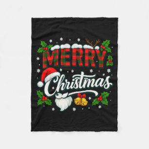 Cobertor De Velo Feliz Natal Xadrez Búfalo Vermelho Chapéu do Papai