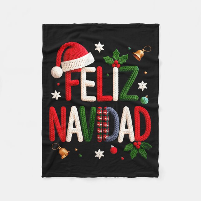 Cobertor De Velo Feliz Navidad Pajamas Spanish Mexican Christmas Bo (Frente)