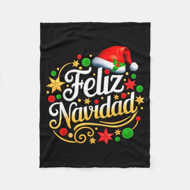 Cobertor De Velo Feliz Navidad Spanish Mexican Christmas Xmas Holid (Frente)