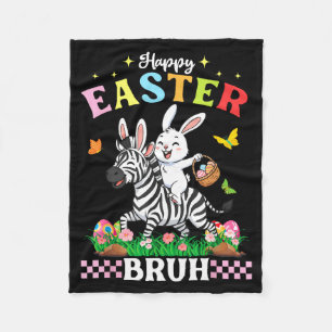 Cobertor De Velo Feliz Páscoa Bruh Zebra Fofo Orelhas de Coelho Ces