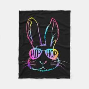 Cobertor De Velo Feliz Páscoa Tie Dye Bunny Sungles Hip Hop Homens 