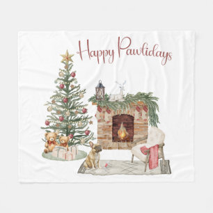 Cobertor De Velo Feliz Pawlidays Design de Cachorro - Bulldogue Fra