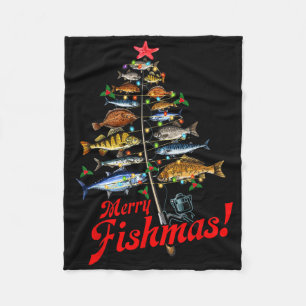 Cobertor De Velo Feliz Peixesnatal Piadoso Luzes De árvore De Natal