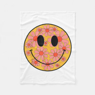 Cobertor De Velo Feliz Retro Daisy Smile Face Cara Com Homens Estét