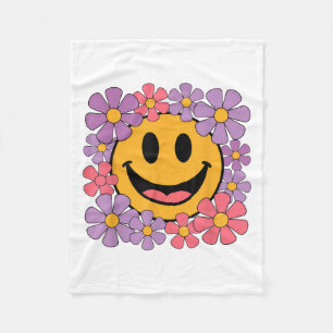 Cobertor De Velo Feliz Retro Daisy Smile Face Cara Com Homens Estét