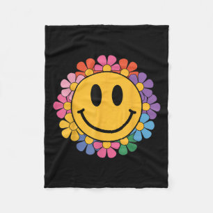 Cobertor De Velo Feliz Retro Daisy Smile Face Cara Com Homens Estét