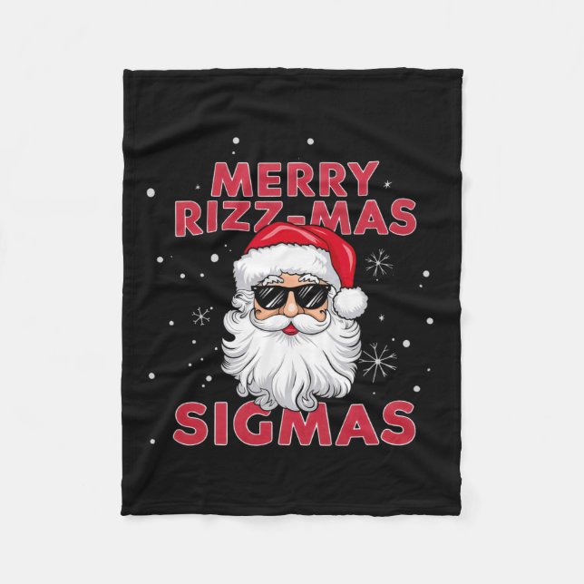 Cobertor De Velo Feliz Rizz Mas Sigmas Papais noeis Natal (Frente)