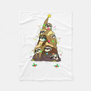 Cobertor De Velo Feliz Slothmas Cute Natal Sloth Chapéu do Papai No