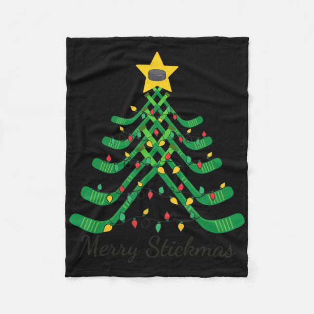 Cobertor De Velo Feliz Stickmas Divertido Natal de Hóquei  (Frente)