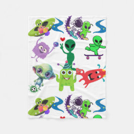Cobertor De Velo Felizes Aliens Rockin'