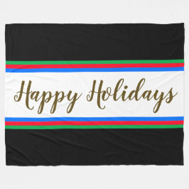 Cobertor De Velo FELIZES HOLIDAYS Black White Green Stripes