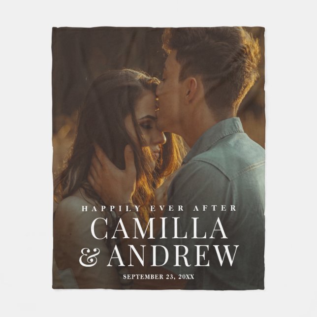 Cobertor De Velo Felizmente Depois Da Foto De Casamento (Frente)