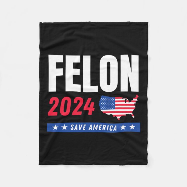 Cobertor De Velo Felon Trump 2024 Salva o Dia da Eleição Americana (Frente)