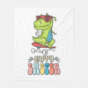 Cobertor De Velo Felz pascoa T Rex Dinossaur Coelho Ovos de Coelho