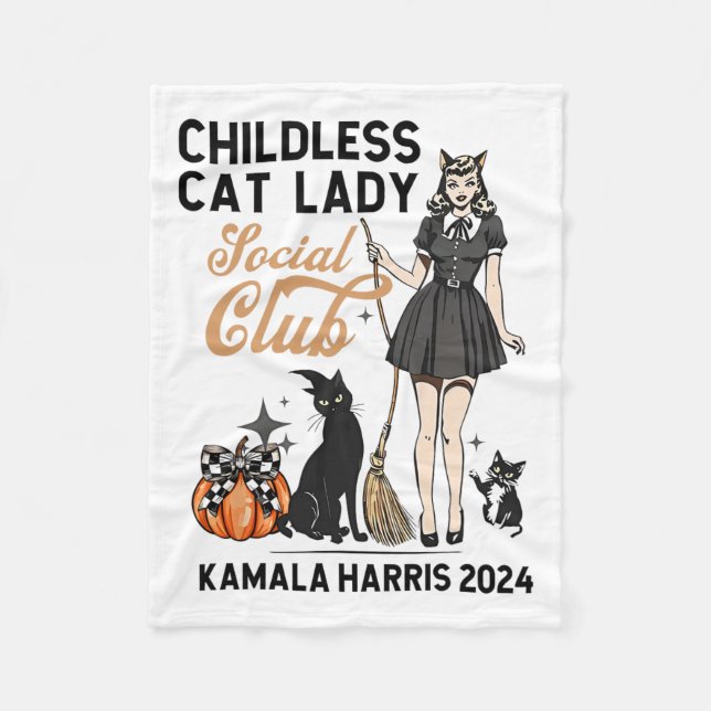 Cobertor De Velo Feminista da Mulher do Gato Infantil Votando Bruxa (Frente)