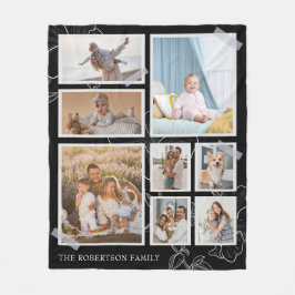 Cobertor De Velo Fenda de Folheto da Família Colagem de Fotos Moder