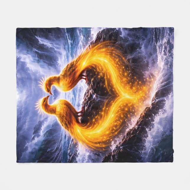 Cobertor De Velo Fênix Gêmeas da Luz Eterna (Frente (Horizontal))