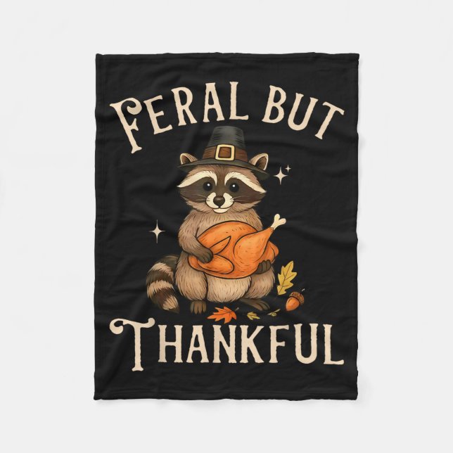 Cobertor De Velo Feral But Thankful Funny Thanksgiving Raccoon  (Frente)