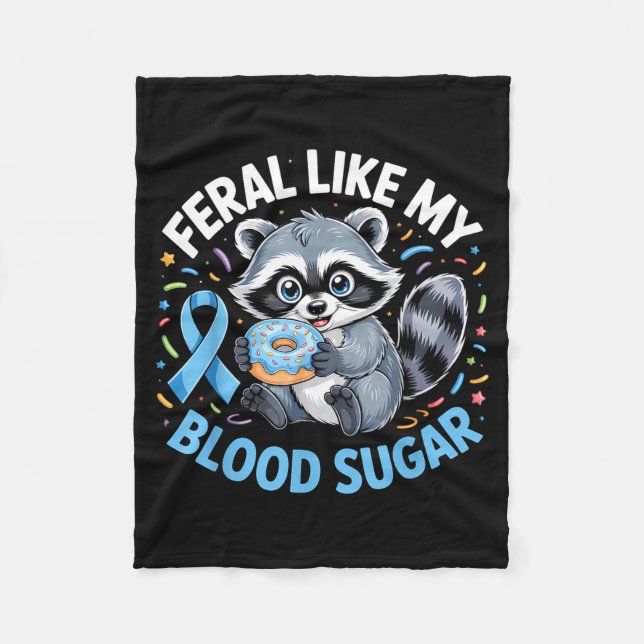 Cobertor De Velo Feral Like My Blood Sugar Raccoon  (Frente)