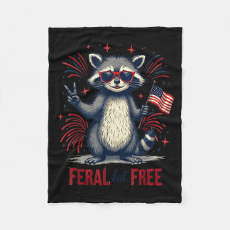 Cobertor De Velo Feral Mas Livre Raccoon Patriótico 4 De Julho Fera