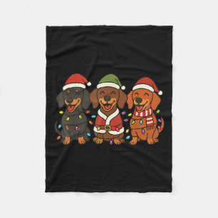 Cobertor De Velo Feriado das Luzes de Natal dos Cães Bons Dachshund