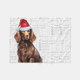 Cobertor De Velo Feriado de Natal de Cachorro Espanhol e Bonito