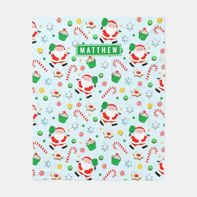 Cobertor De Velo Feriado de Natal de Pickleball (Frente)