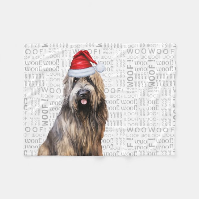 Cobertor De Velo Feriado de Natal de Shepherd Briard (Frente (Horizontal))