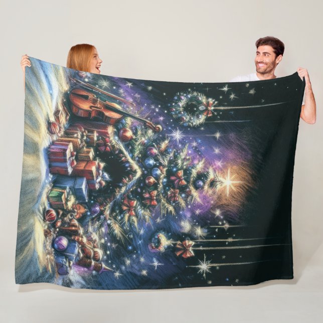 Cobertor De Velo Feriado de Natal do Desenho de Pastel do duro (In Situ)