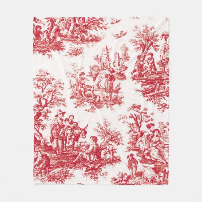 Cobertor De Velo Feriado de Toile Vermelho (Frente)