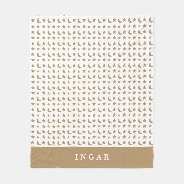 Cobertor De Velo Feriado Moderno da Família Monograma Dourado (Frente)