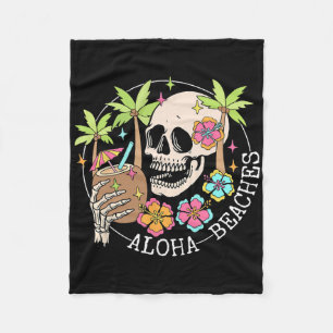 Cobertor De Velo Férias de Verão Esqueleto da Praia Aloha Havaí Fam